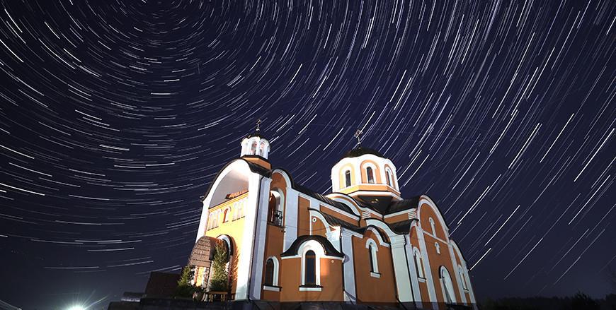 Усыпанное звездами февральское небо над Гродненской областью Усыпанное звездами февральское небо над Гродненской областью