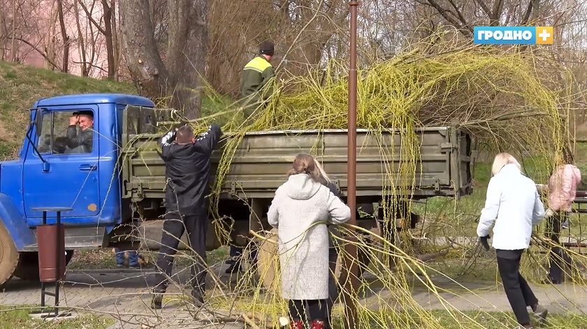 Сотрудники Гродненского горисполкома навели порядок в районе Швейцарской долины