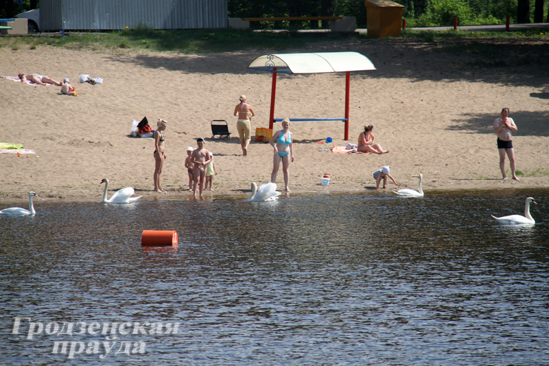 Гродненцы поспешили открыть пляжный сезон (ФОТО) Гродненцы поспешили открыть пляжный сезон (ФОТО)