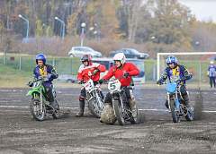 Bikes, goals and the ball is almost fifty centimeters. There was a motoball match in Grodno