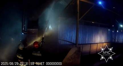 В Островецком районе горела зерносушилка. Работникам МЧС удалось спасти 50 тонн зерна