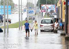 Из-за сильного ливня были подтоплены некоторые улицы Гродно