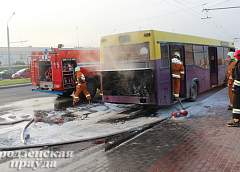 В Гродно загорелся автобус, обслуживающий двадцатый маршрут