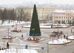 Фотофакт: на Советской площади появилась елка